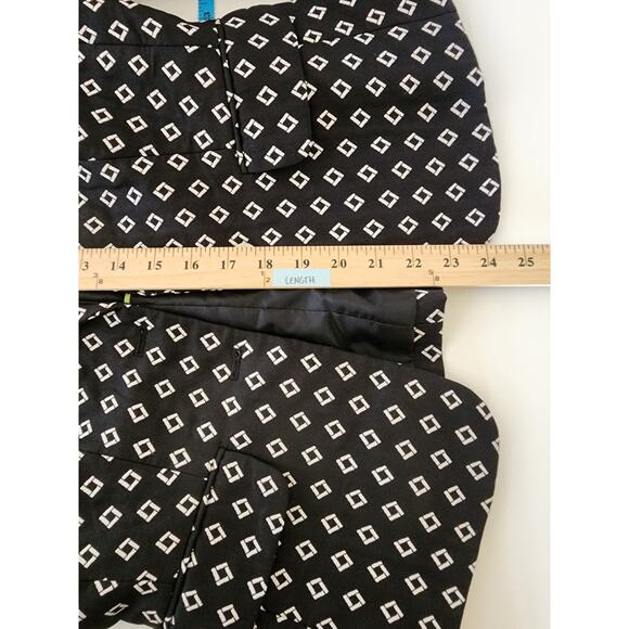 VINCE CAMUTO Women's Black White Diamond Print Blazer Jacket SZ 4 - Picture 5 of 9